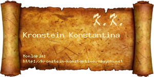 Kronstein Konstantina névjegykártya